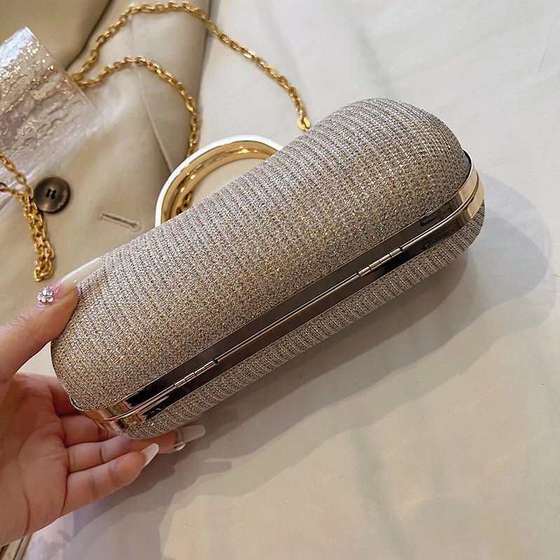 Borsa da Sera a Conchiglia con Catena in Ecopelle – Stile Vintage-Chic - Veyla