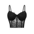 Bralette Donna Semi-Trasparente in Mesh – Push Up Corsetto Bustier Crop Top Lingerie - Veyla