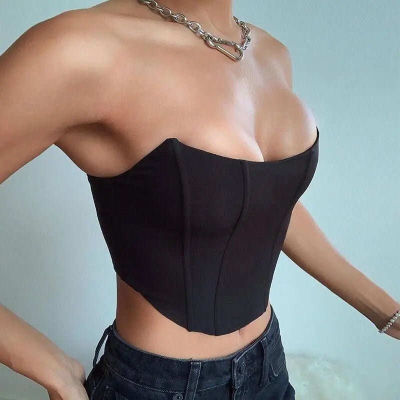 Bustier Donna Senza Spalline – Top Corsetto Sexy Backless Tinta Unita - Veyla