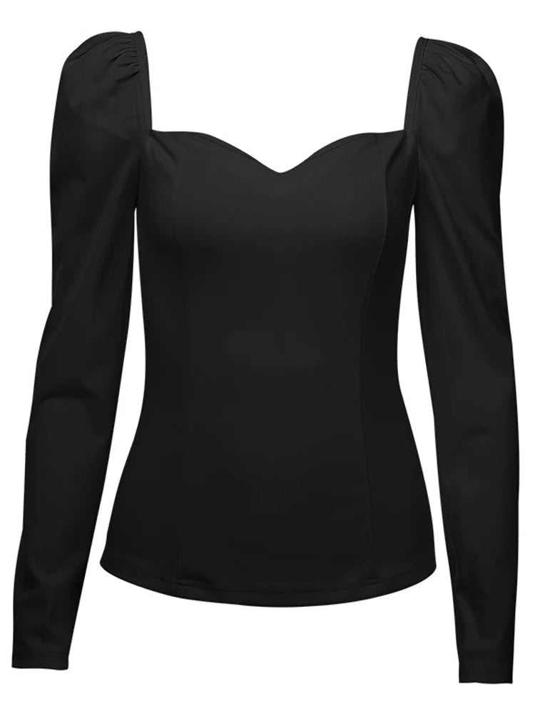Camicetta Donna Vintage Scollo V Manica a Sbuffo - Veyla