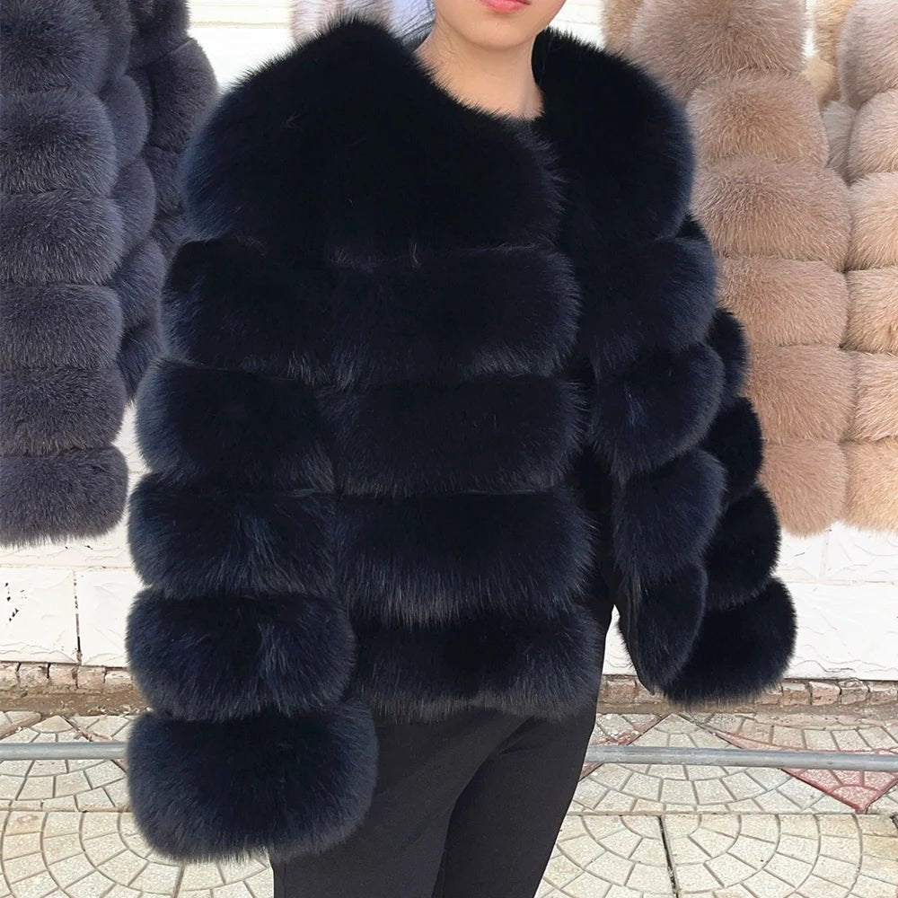 Cappotto Donna in Pelliccia di Volpe Reale – Lusso Invernale Marrone 2025 - Veyla