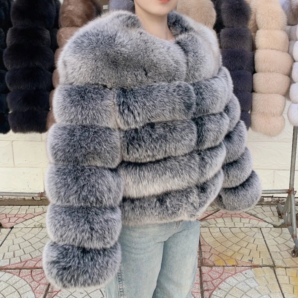 Cappotto Donna in Pelliccia di Volpe Reale – Lusso Invernale Marrone 2025 - Veyla