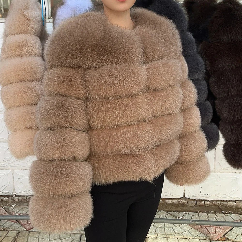 Cappotto Donna in Pelliccia di Volpe Reale – Lusso Invernale Marrone 2025 - Veyla