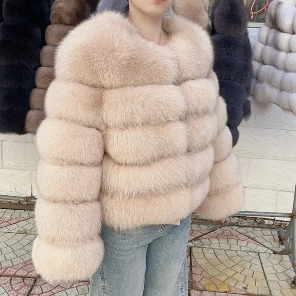 Cappotto Donna in Pelliccia di Volpe Reale – Lusso Invernale Marrone 2025 - Veyla