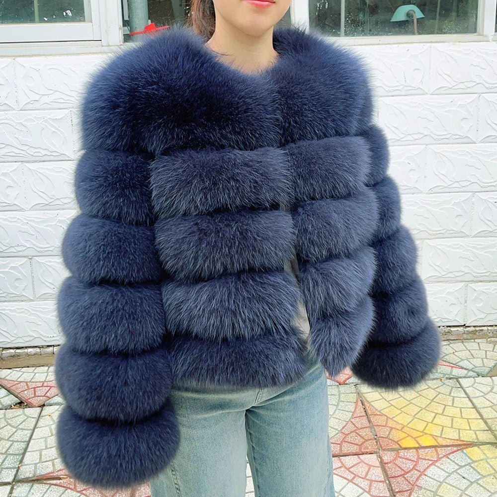 Cappotto Donna in Pelliccia di Volpe Reale – Lusso Invernale Marrone 2025 - Veyla