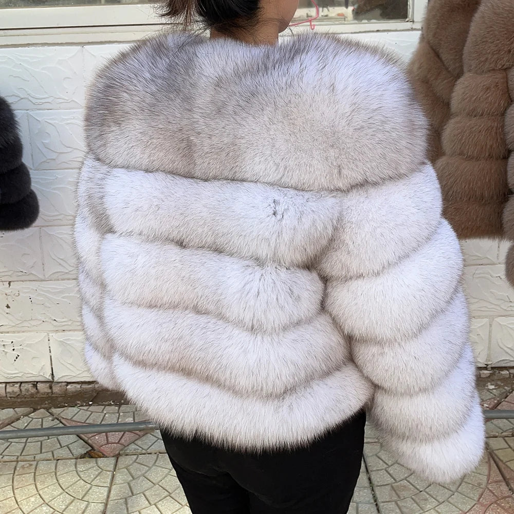 Cappotto Donna in Pelliccia di Volpe Reale – Lusso Invernale Marrone 2025 - Veyla