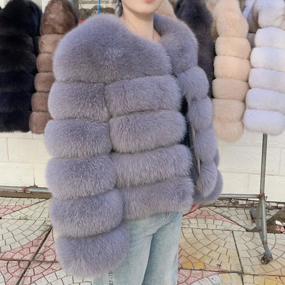Cappotto Donna in Pelliccia di Volpe Reale – Lusso Invernale Marrone 2025 - Veyla