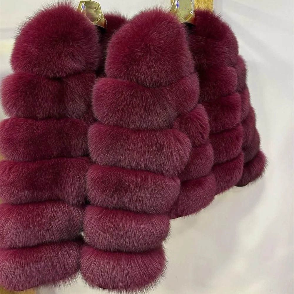 Cappotto Donna in Pelliccia di Volpe Reale – Lusso Invernale Marrone 2025 - Veyla