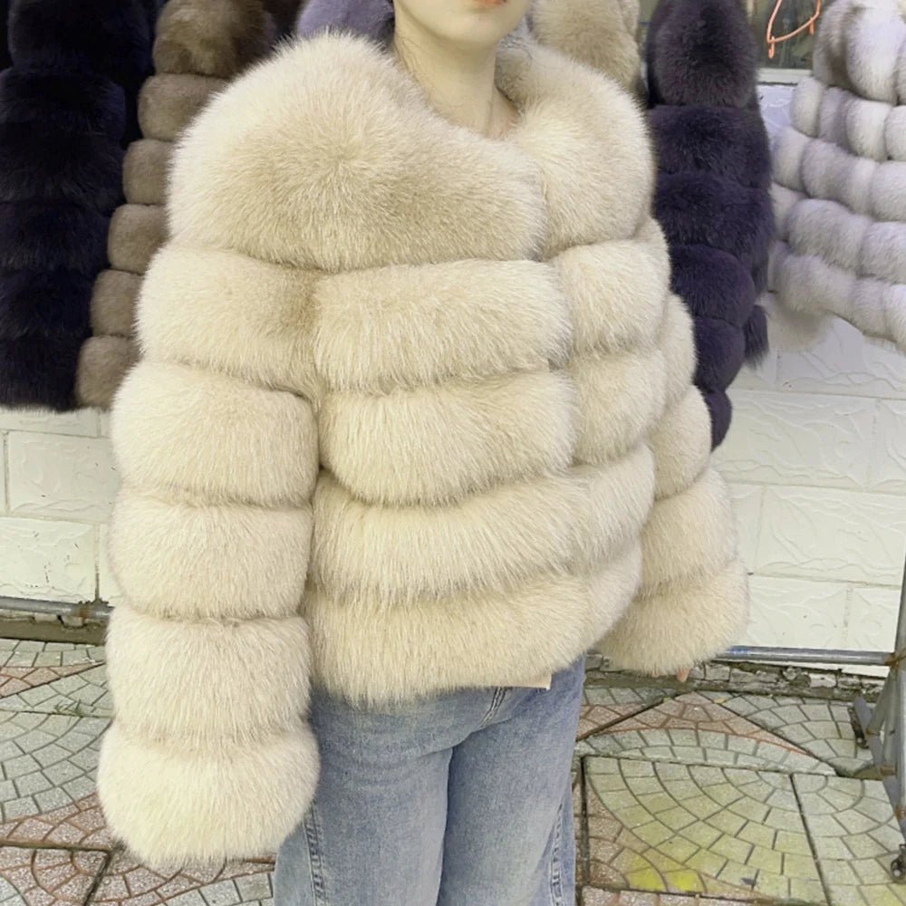 Cappotto Donna in Pelliccia di Volpe Reale – Lusso Invernale Marrone 2025 - Veyla