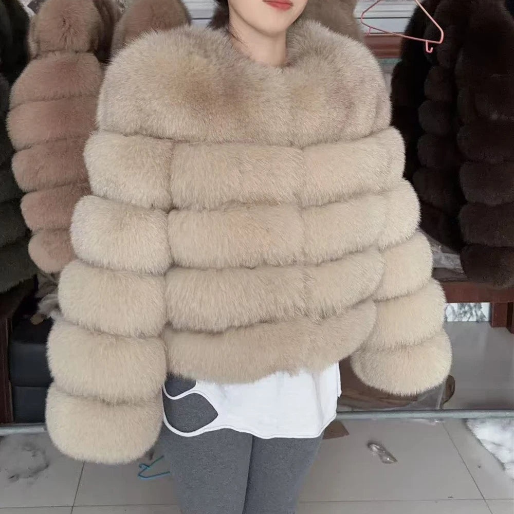 Cappotto Donna in Pelliccia di Volpe Reale – Lusso Invernale Marrone 2025 - Veyla
