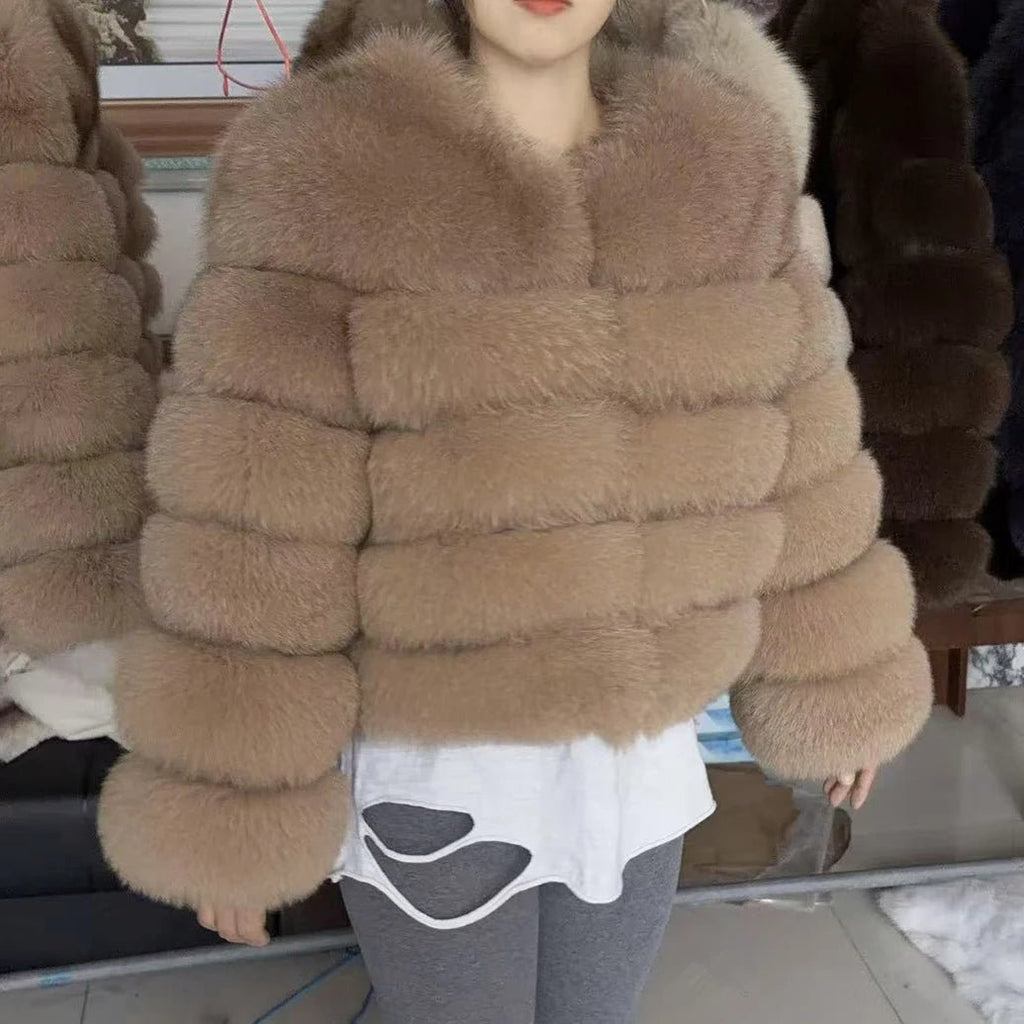 Cappotto Donna in Pelliccia di Volpe Reale – Lusso Invernale Marrone 2025 - Veyla