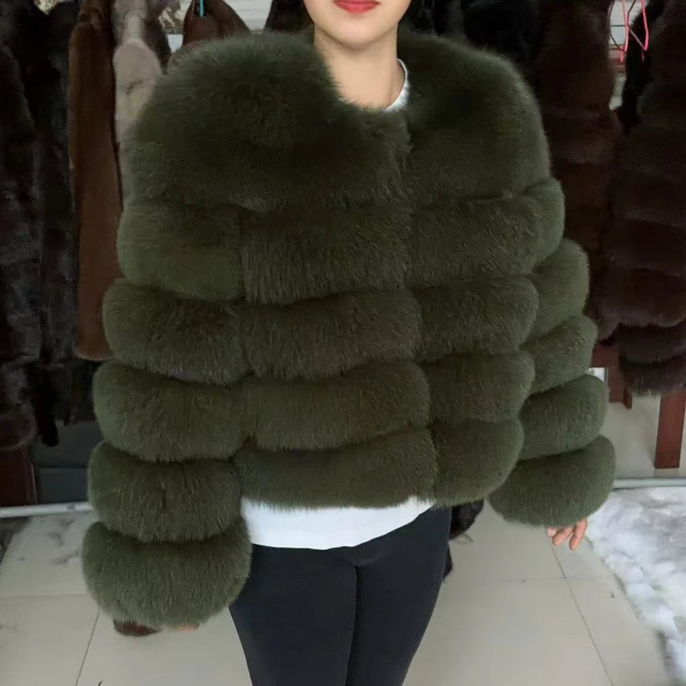 Cappotto Donna in Pelliccia di Volpe Reale – Lusso Invernale Marrone 2025 - Veyla