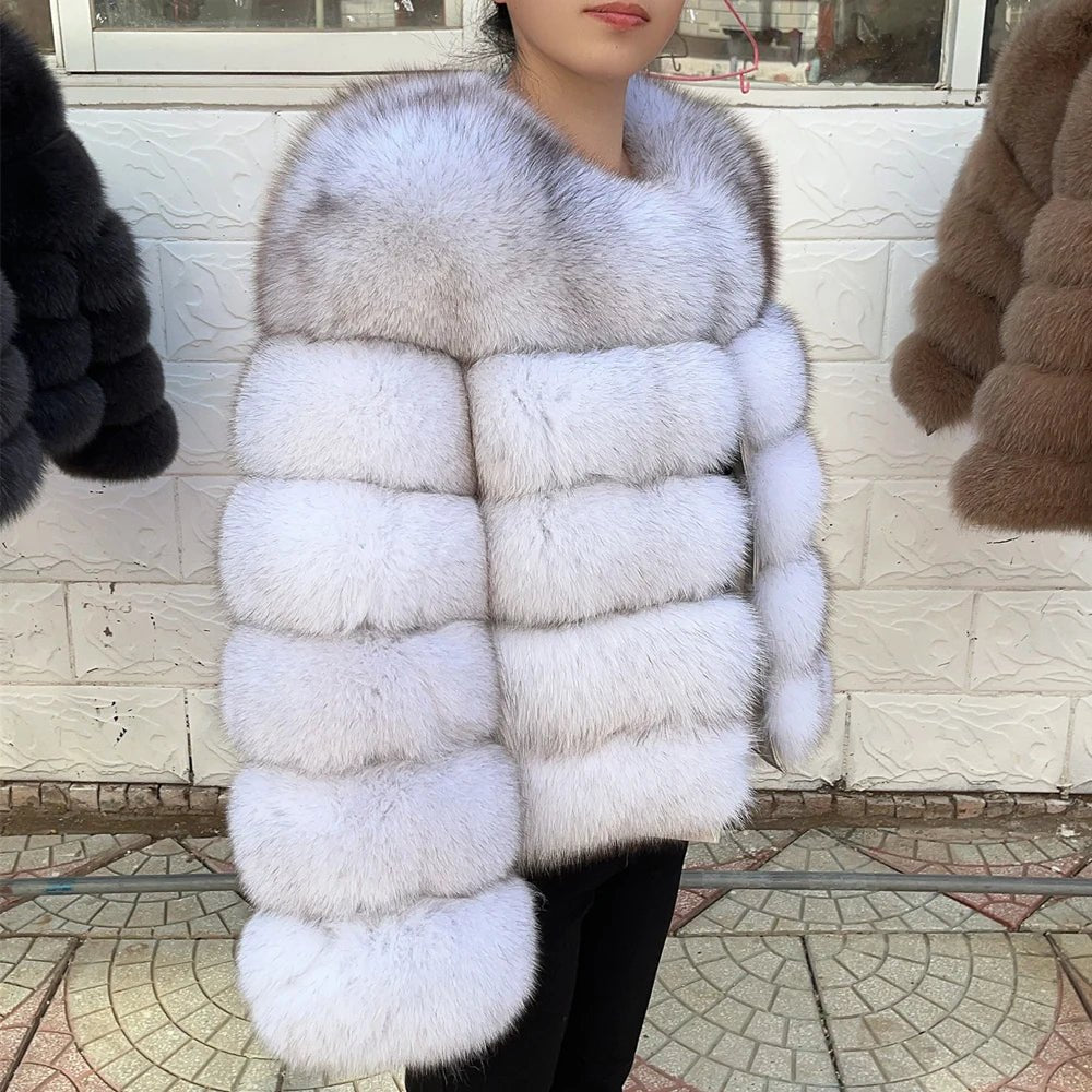 Cappotto Donna in Pelliccia di Volpe Reale – Lusso Invernale Marrone 2025 - Veyla