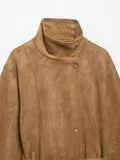 Cappotto Donna Vintage con Cintura in Finta Pelle Scamosciata - Veyla