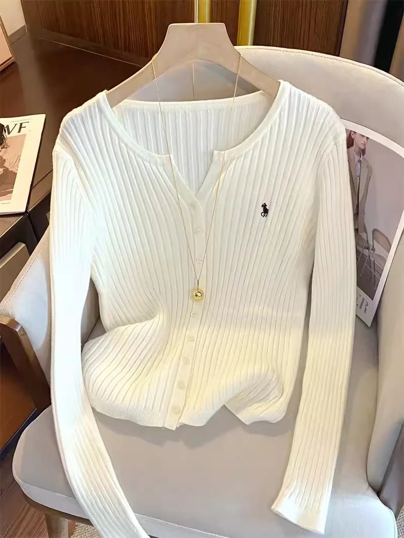 Cardigan a Maglia con Ricami Y2K – Streetwear - Veyla
