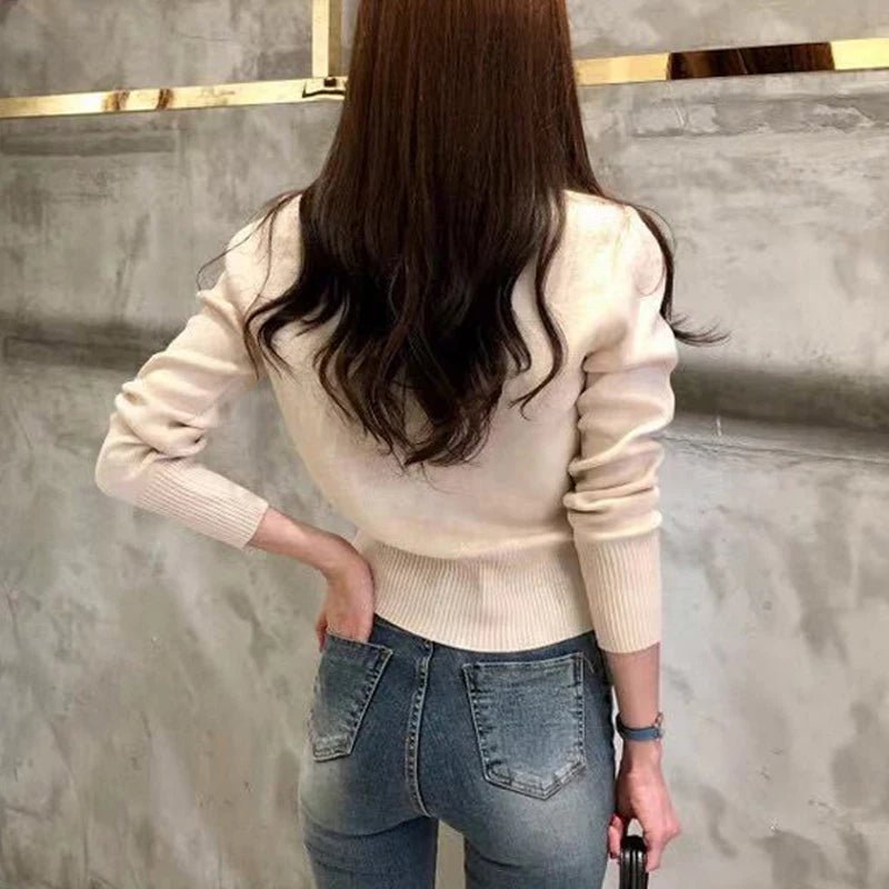 Cardigan Corto Donna Slim Coreano – Maglia Autunno 2026 - Veyla