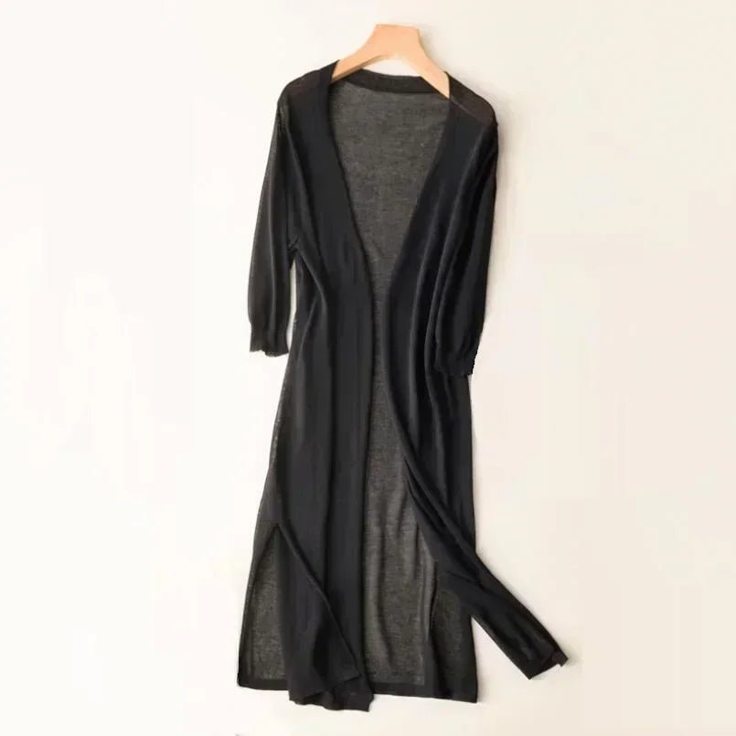 Cardigan Donna Protezione UV – Maxi Cardigan Estivo in Maglia con Scialle - Veyla