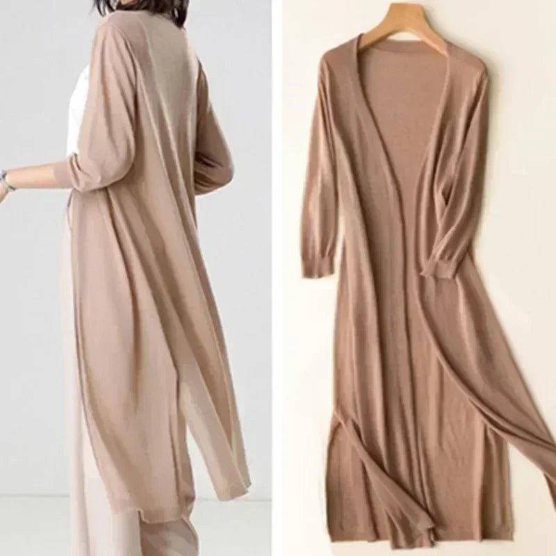 Cardigan Donna Protezione UV – Maxi Cardigan Estivo in Maglia con Scialle - Veyla