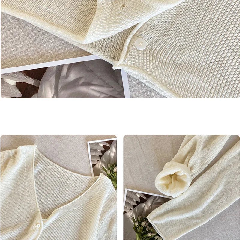 Cardigan Donna Scollo a V – Maglione a Maglia Protezione Solare Manica Lunga - Veyla