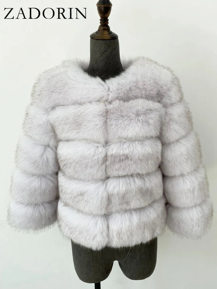 Cappotto in Pelliccia Sintetica Donna – Fluffy Elegante Invernale