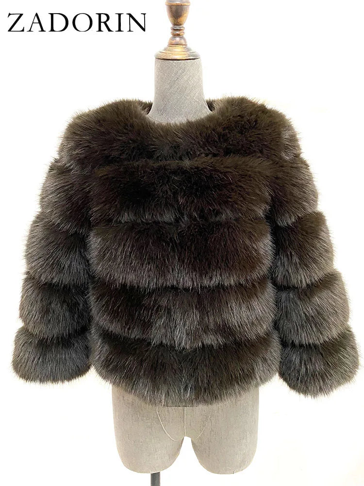 Cappotto in Pelliccia Sintetica Donna – Fluffy Elegante Invernale