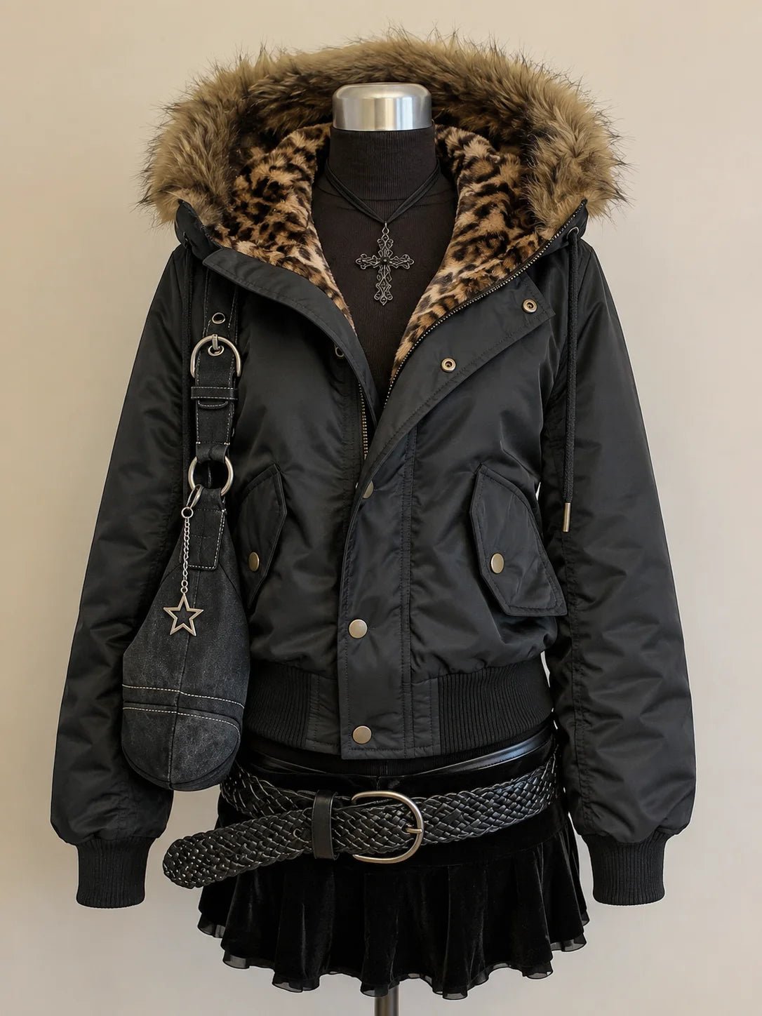 Giacca Donna Pelliccia Sintetica Retro – Parka Harajuku Vintage Americano Gothic Punk 2026 - Veyla