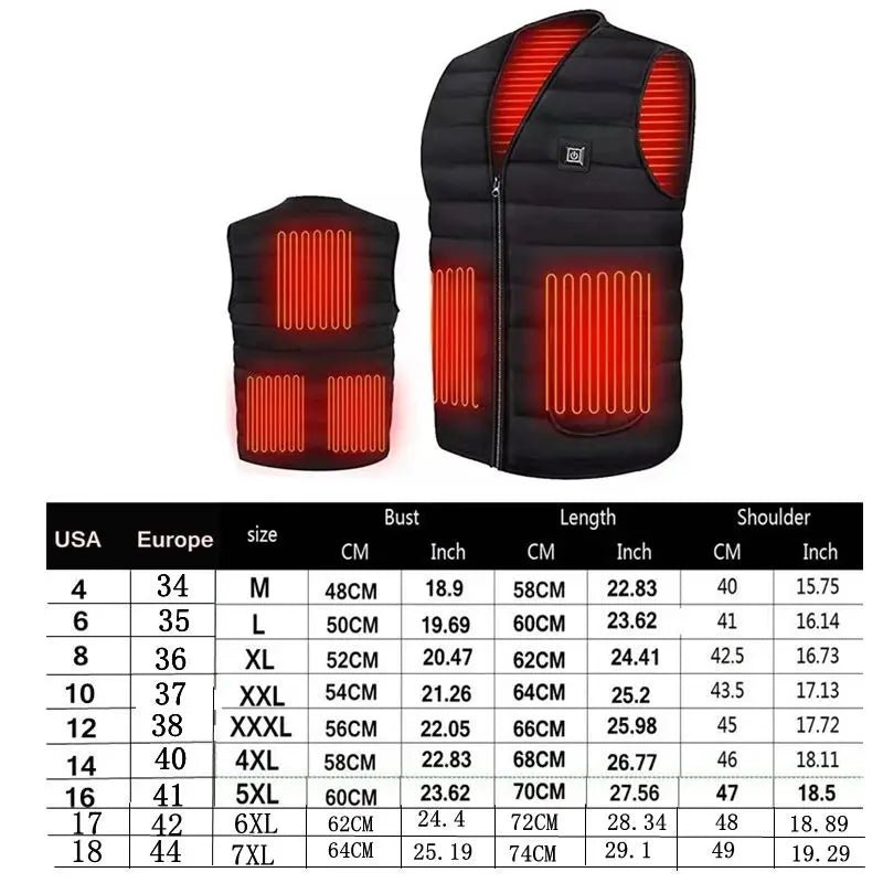 Gilet Termico Riscaldante Donna Uomo – 9 Zone Riscaldate Scollo a V Invernale - Veyla