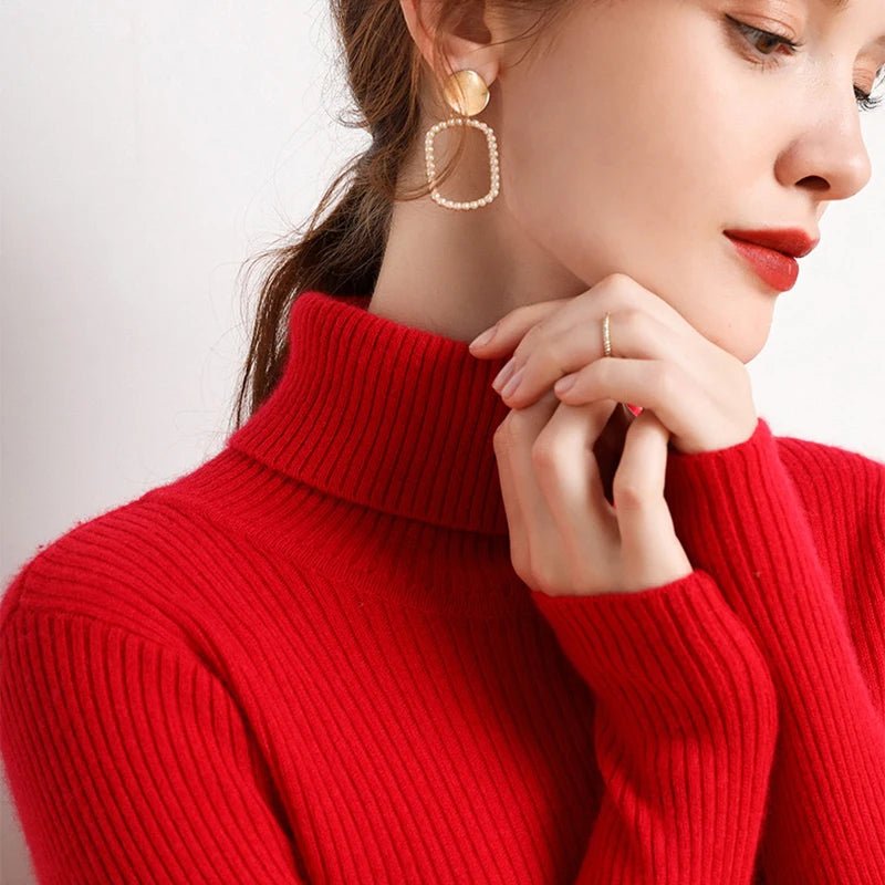 Maglione Collo Alto Donna in Cashmere – Pullover Morbido - Veyla