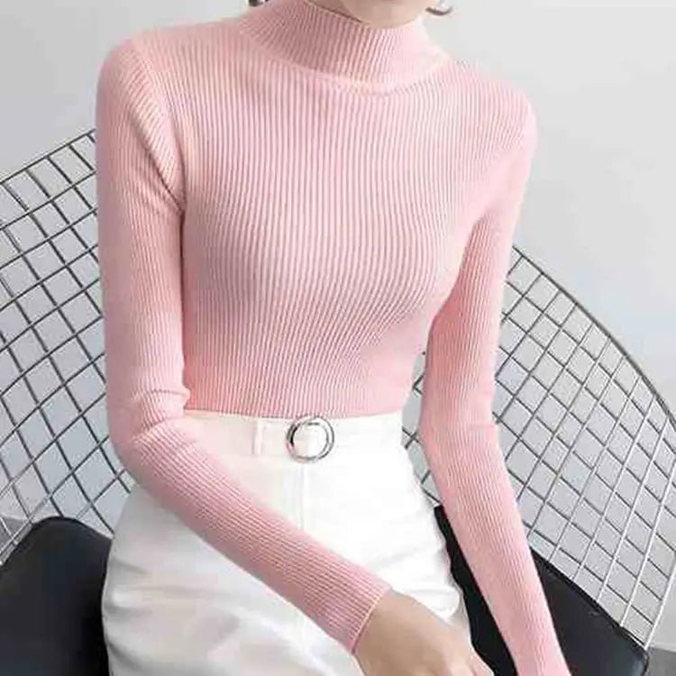Maglione Lupetto Donna Slim Vintage – Pullover Coreano - Veyla