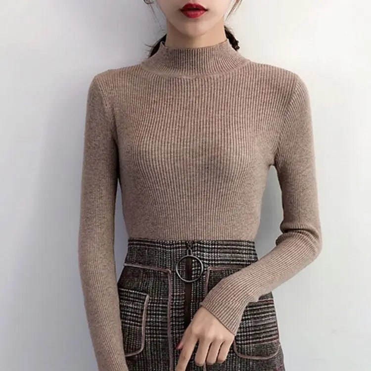 Maglione Lupetto Donna Slim Vintage – Pullover Coreano - Veyla
