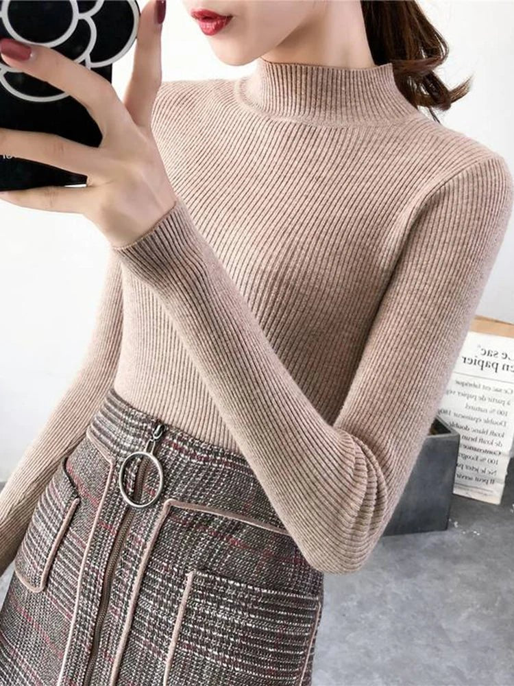 Maglione Lupetto Donna Slim Vintage – Pullover Coreano - Veyla