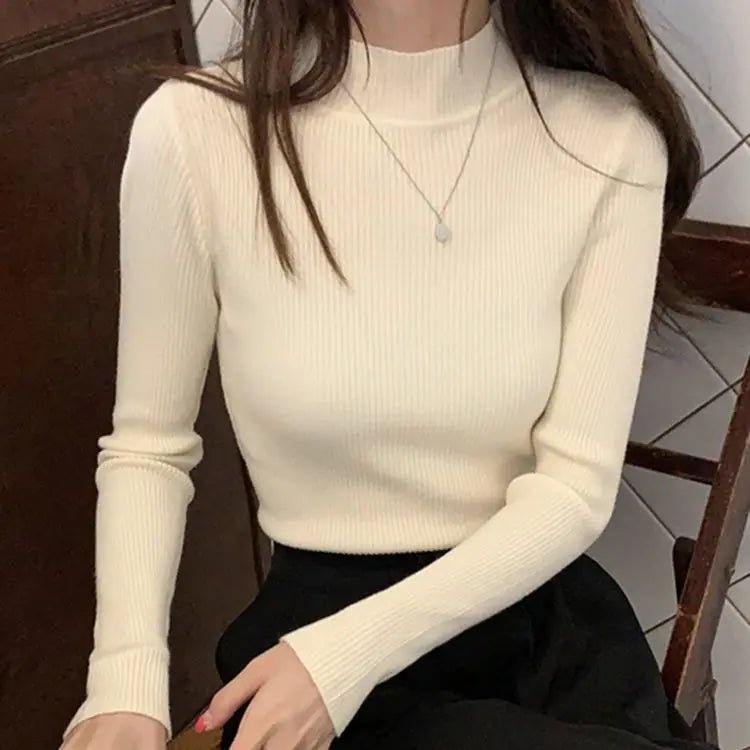 Maglione Lupetto Donna Slim Vintage – Pullover Coreano - Veyla