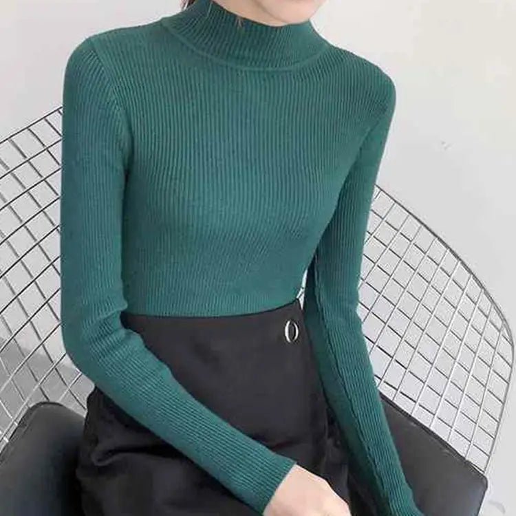 Maglione Lupetto Donna Slim Vintage – Pullover Coreano - Veyla