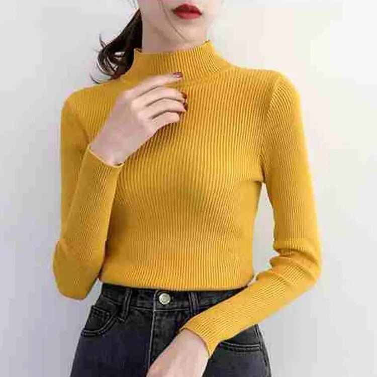Maglione Lupetto Donna Slim Vintage – Pullover Coreano - Veyla