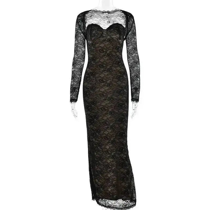 Maxi Abito in Pizzo Senza Spalline – Aderente, Scialle, Discoteca & Party - Veyla