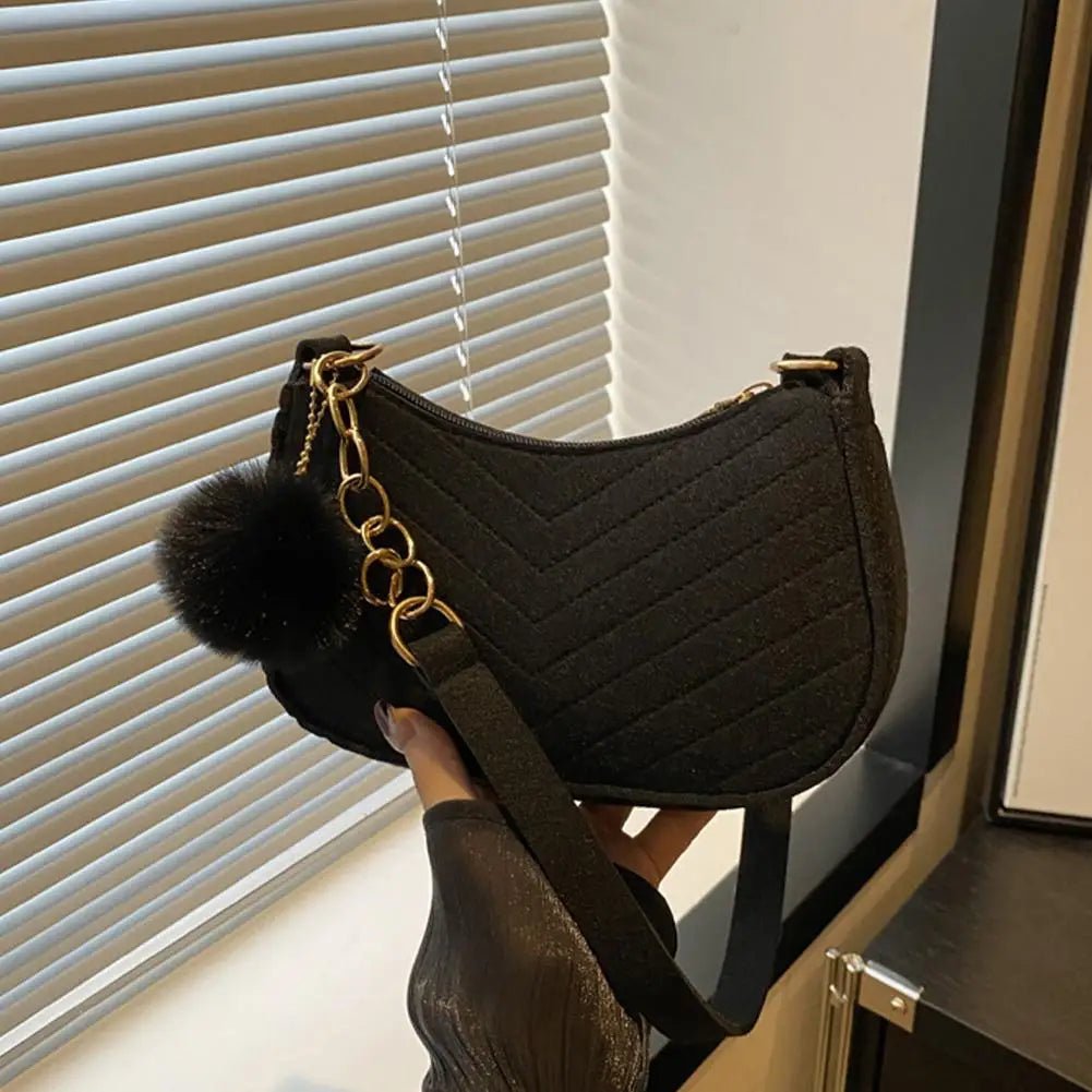 Mini Borsa Baguette in Flanella a Tracolla – Stile Urbano - Veyla