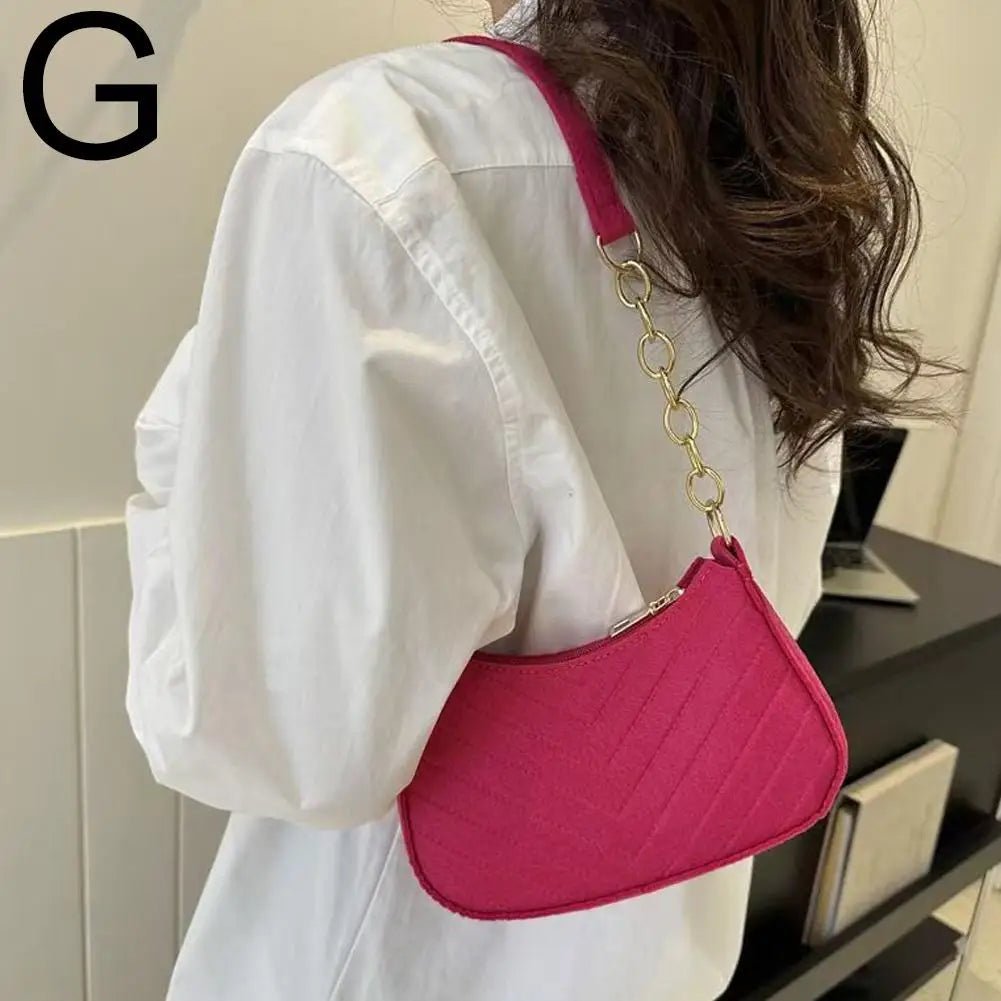 Mini Borsa Baguette in Flanella a Tracolla – Stile Urbano - Veyla