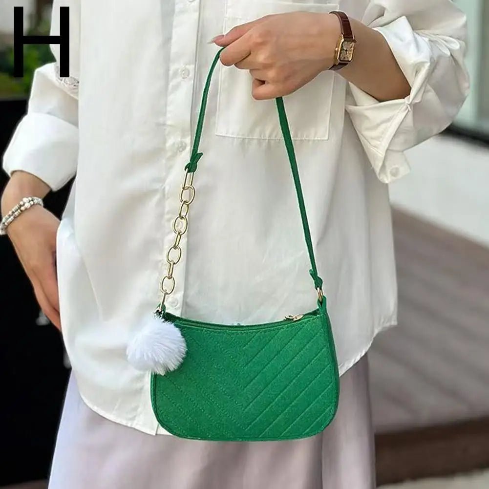 Mini Borsa Baguette in Flanella a Tracolla – Stile Urbano - Veyla