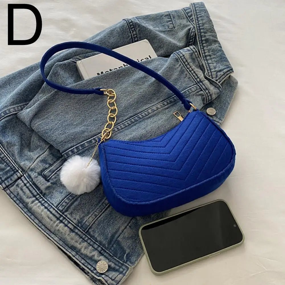 Mini Borsa Baguette in Flanella a Tracolla – Stile Urbano - Veyla