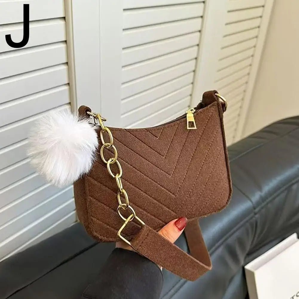 Mini Borsa Baguette in Flanella a Tracolla – Stile Urbano - Veyla