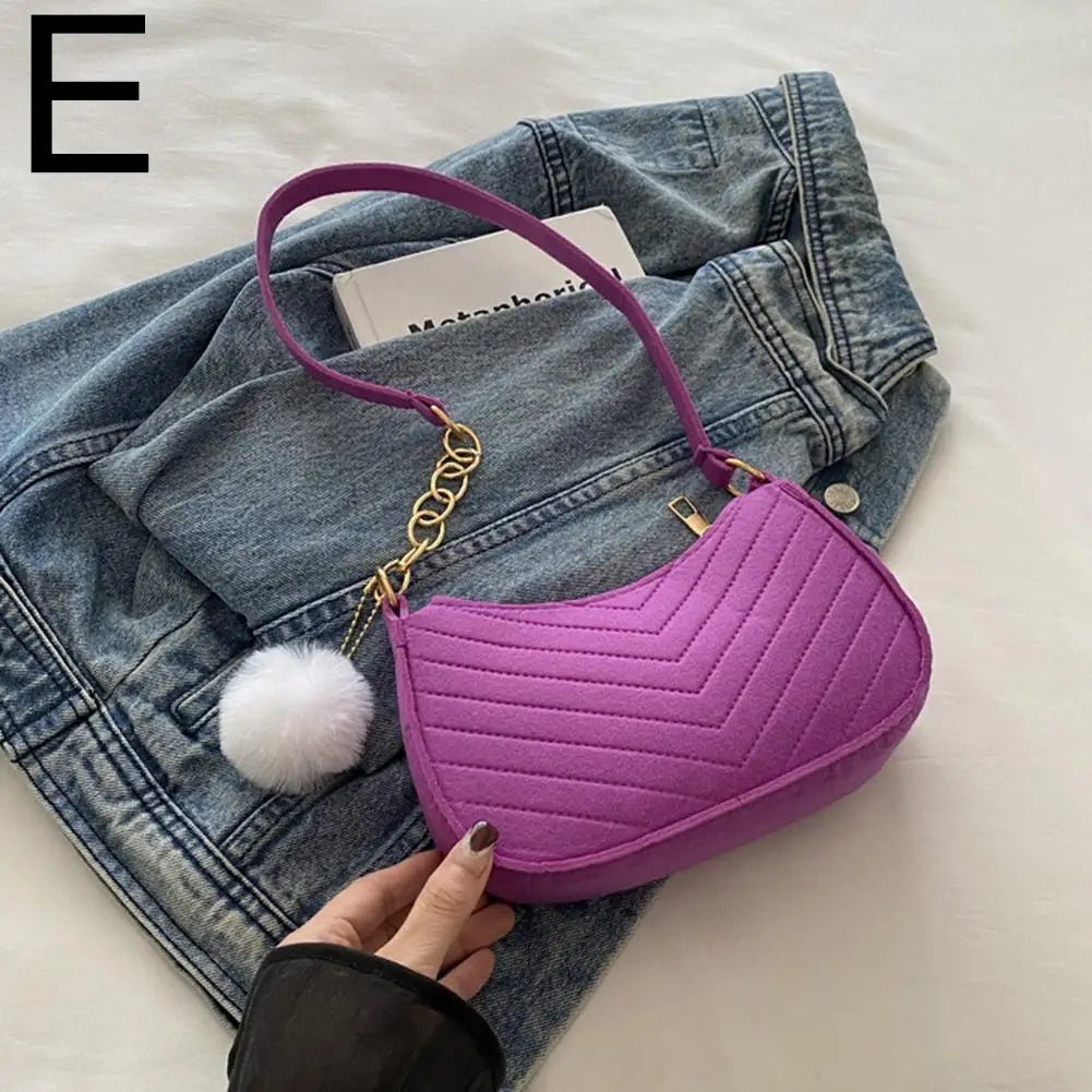 Mini Borsa Baguette in Flanella a Tracolla – Stile Urbano - Veyla