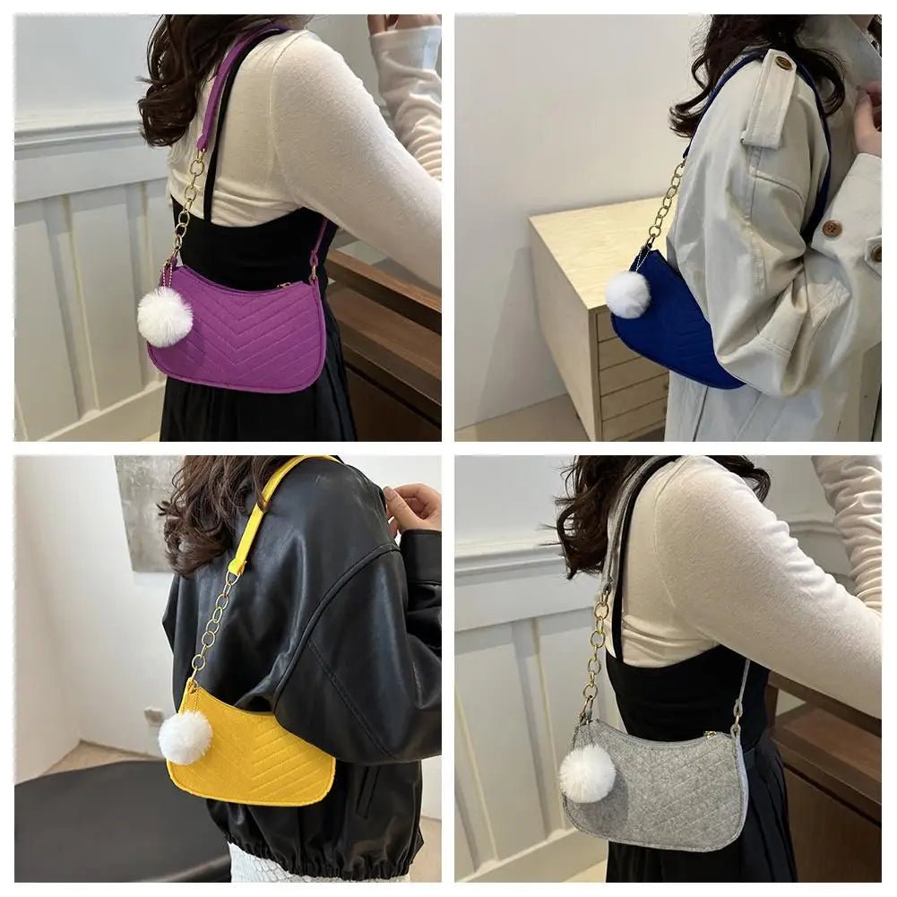 Mini Borsa Baguette in Flanella a Tracolla – Stile Urbano - Veyla