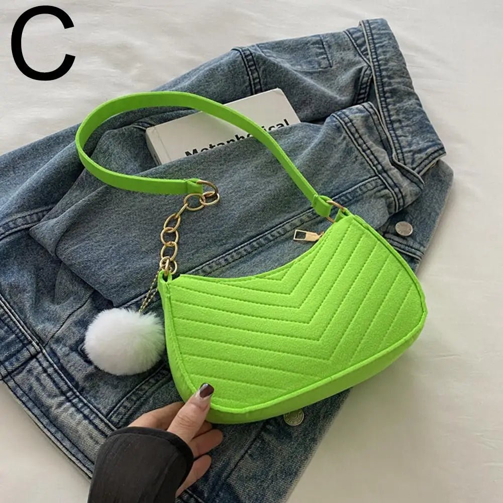 Mini Borsa Baguette in Flanella a Tracolla – Stile Urbano - Veyla