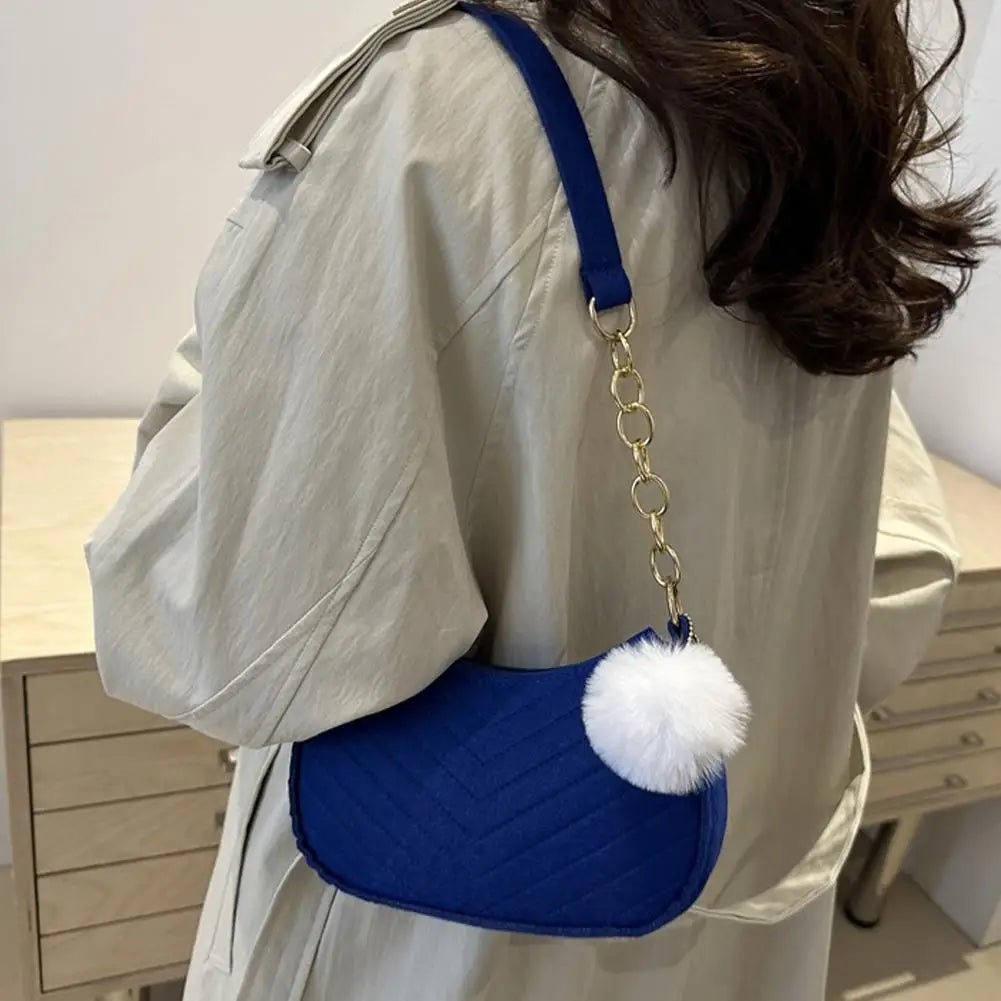 Mini Borsa Baguette in Flanella a Tracolla – Stile Urbano - Veyla