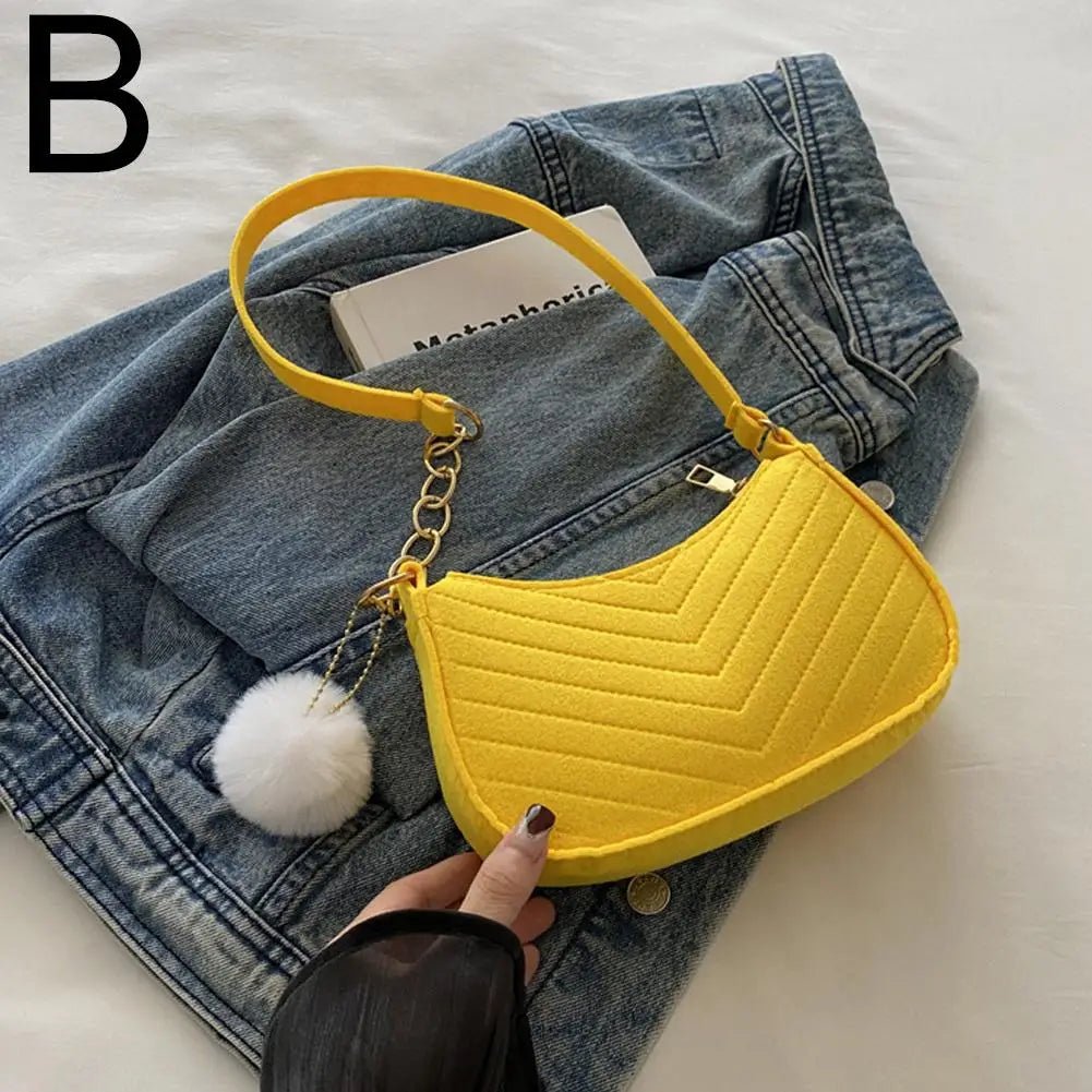 Mini Borsa Baguette in Flanella a Tracolla – Stile Urbano - Veyla