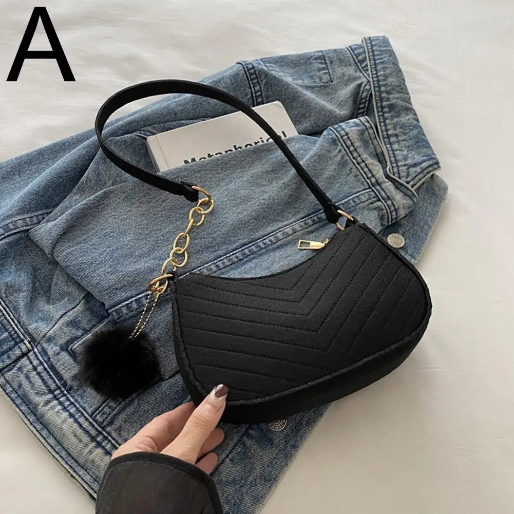 Mini Borsa Baguette in Flanella a Tracolla – Stile Urbano - Veyla