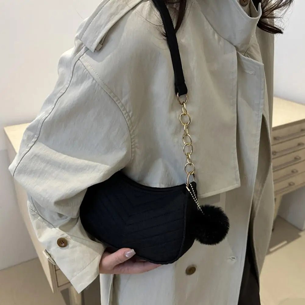 Mini Borsa Baguette in Flanella a Tracolla – Stile Urbano - Veyla