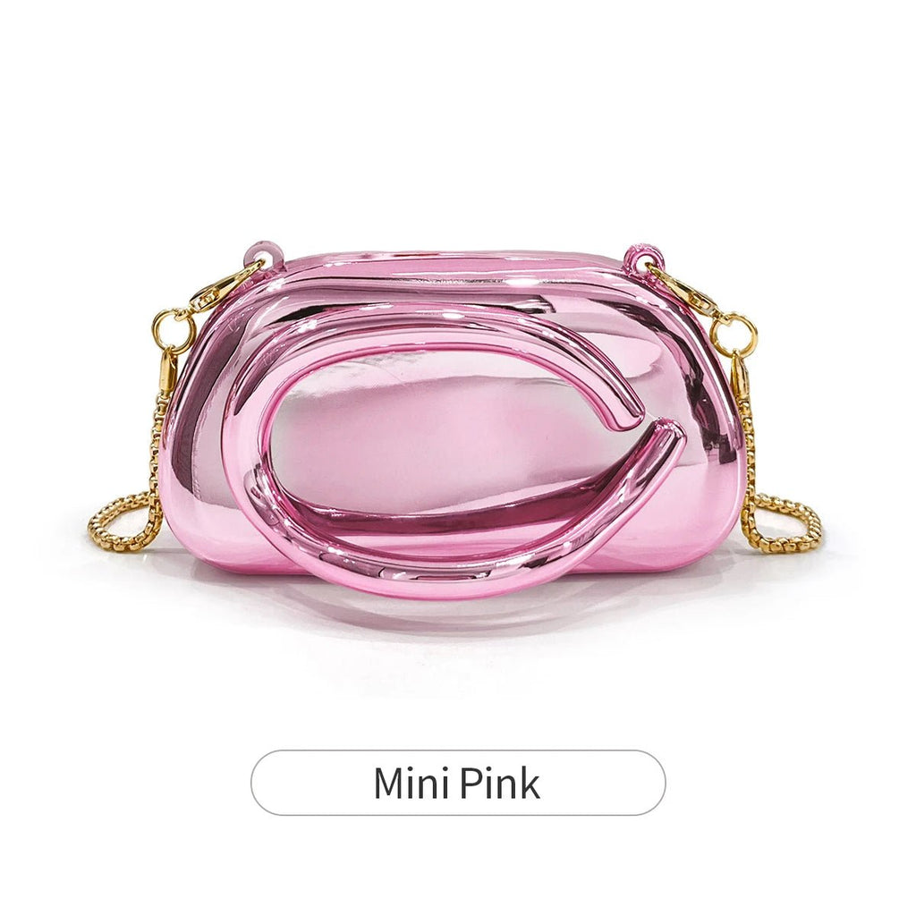 Mini Pochette Minaudière in Acrilico con Catena Dorata – Da Sera - Veyla