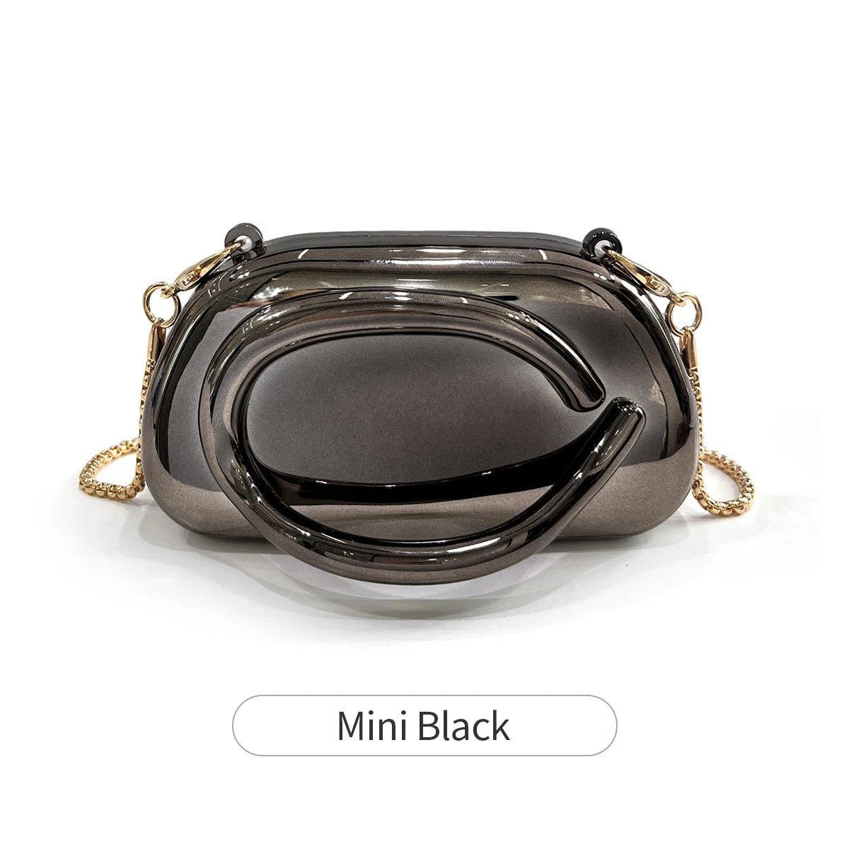 Mini Pochette Minaudière in Acrilico con Catena Dorata – Da Sera - Veyla