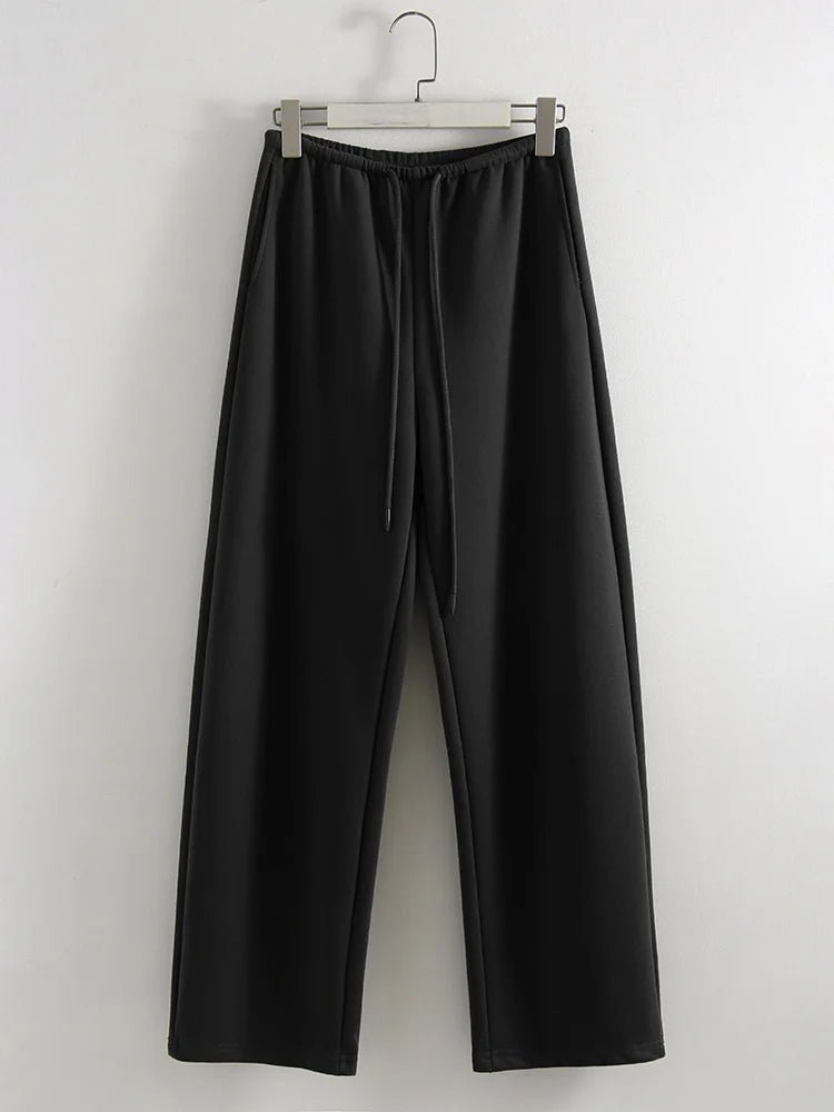 Pantaloni Jogger Donna Bordeaux – Gamba Dritta Wide Leg Sportivi Casual Cotone - Veyla